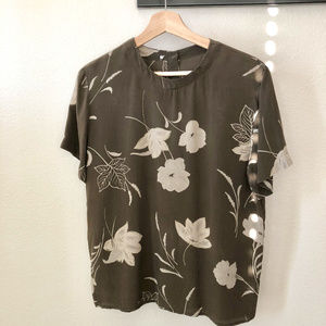 Vintage Floral 100% Silk Top